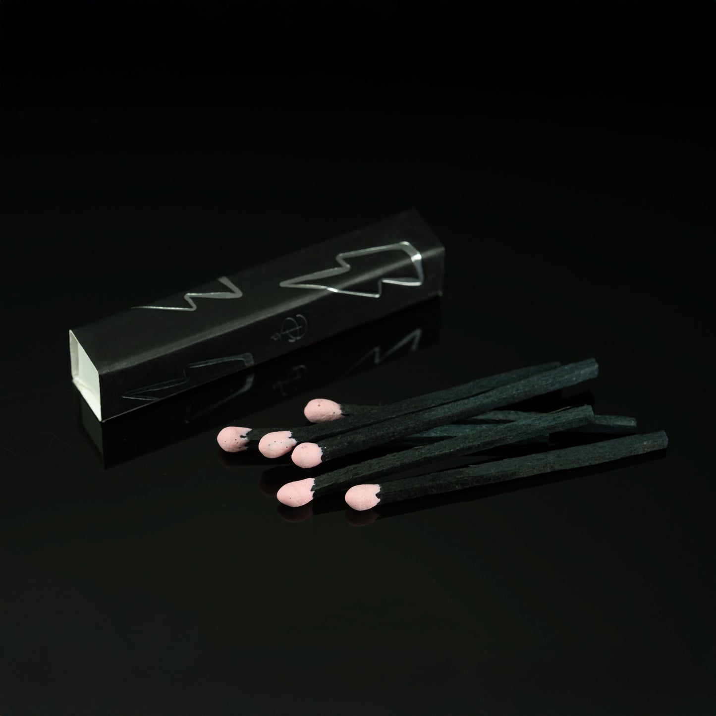 Popstar Platinum branded matchbox with six black matches featuring pink tips, included in the premium pre-roll pack for added convenience.